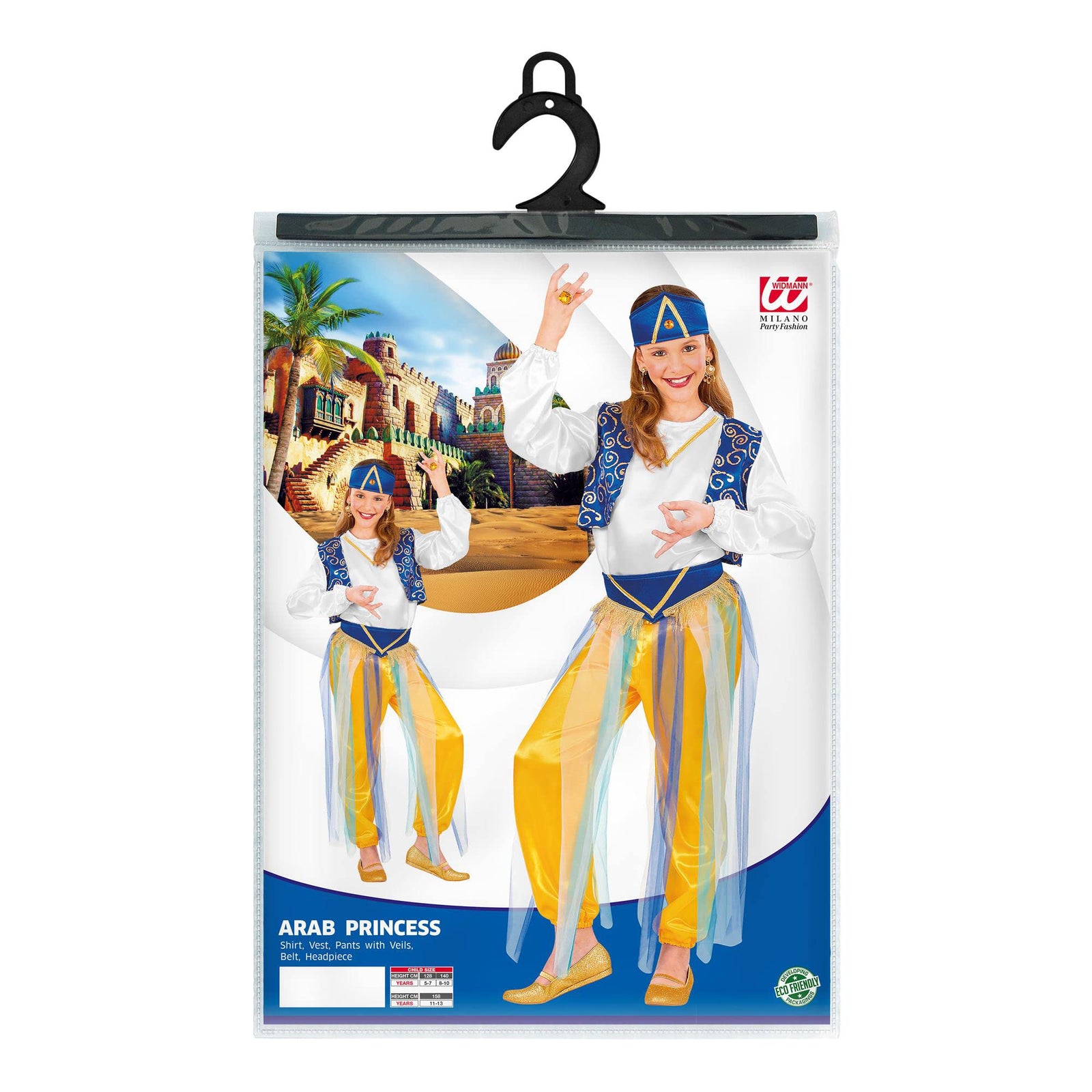 NEW W WIDMANN MILANO Party Fashion Kids Costume Arab Princess 8-10 years NEW W WIDMANN MILANO Party Fashion Kids Costume Arab Princess 8-10 years