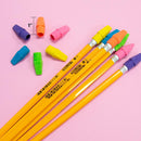 BAZIC Neon Eraser Top Chisel Shaped Erasers for Standard Pencils Assorted - Pack of 50