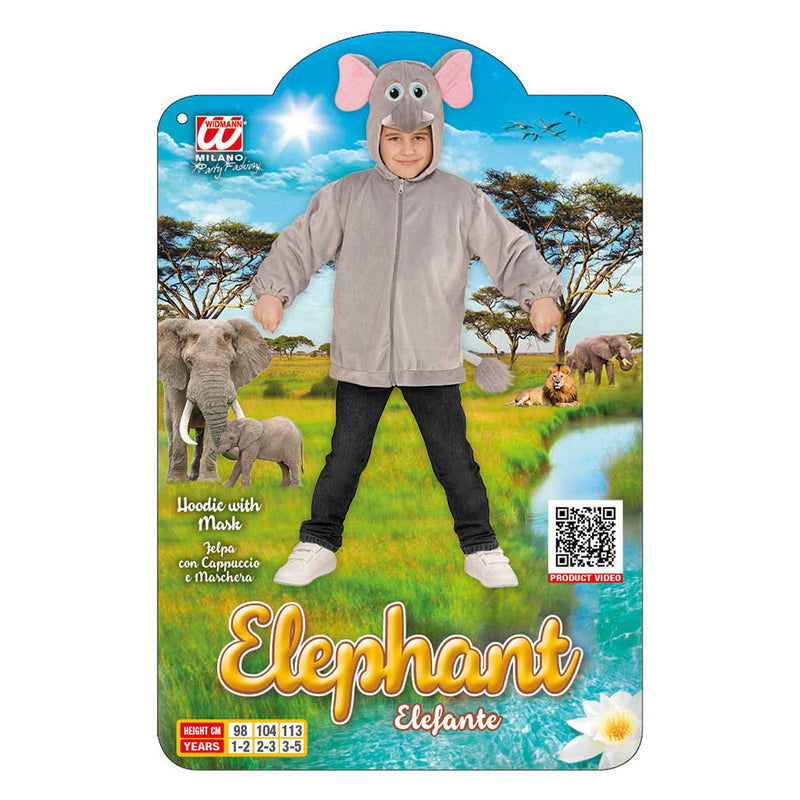 NEW W WIDMANN MILANO Party Fashion Kids Costume Elephant Hoodie with Mask