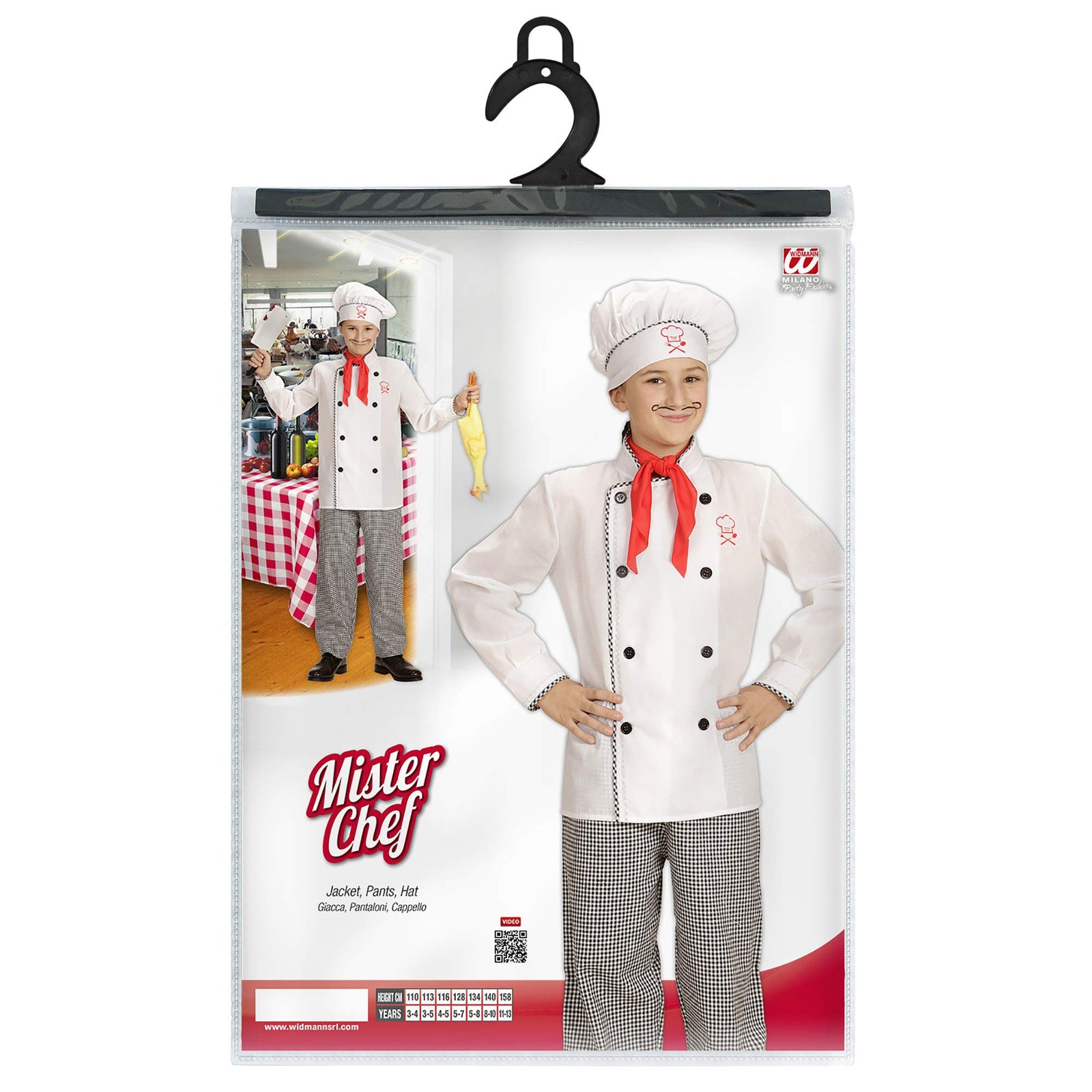 NEW W WIDMANN MILANO Party Fashion Kids Costume Mister Chef NEW W WIDMANN MILANO Party Fashion Kids Costume Mister Chef