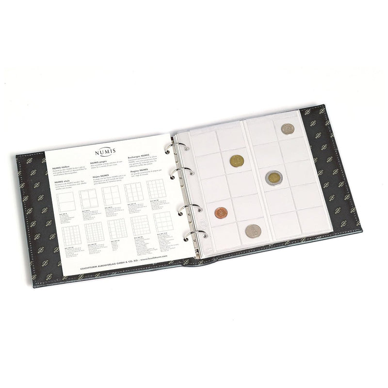 البوم عملة معدنية غلاف جلد مبطن مع غطاء ٢٣٥×٢٤٠×٦٠ ملم  ليختروم نيومس -  ٥ صفحة