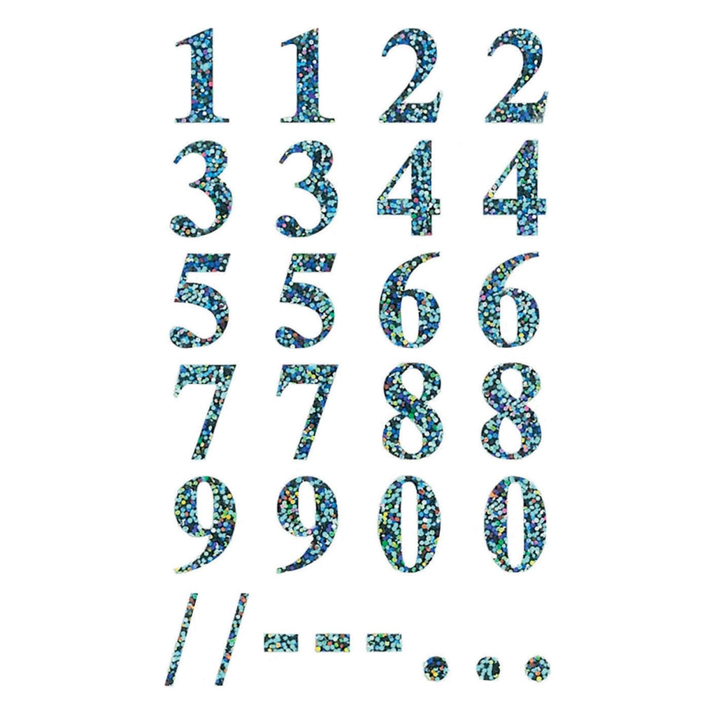 Transparent Numbers Label Zweckform 0-9 Numbers 16mm Labels Silver Holographic on Transparent Sq ...