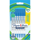 NEW Paper Mate Kilometrico Capped 1.0 mm Medium Tip Ball Pen Blue Color - Pack of 8