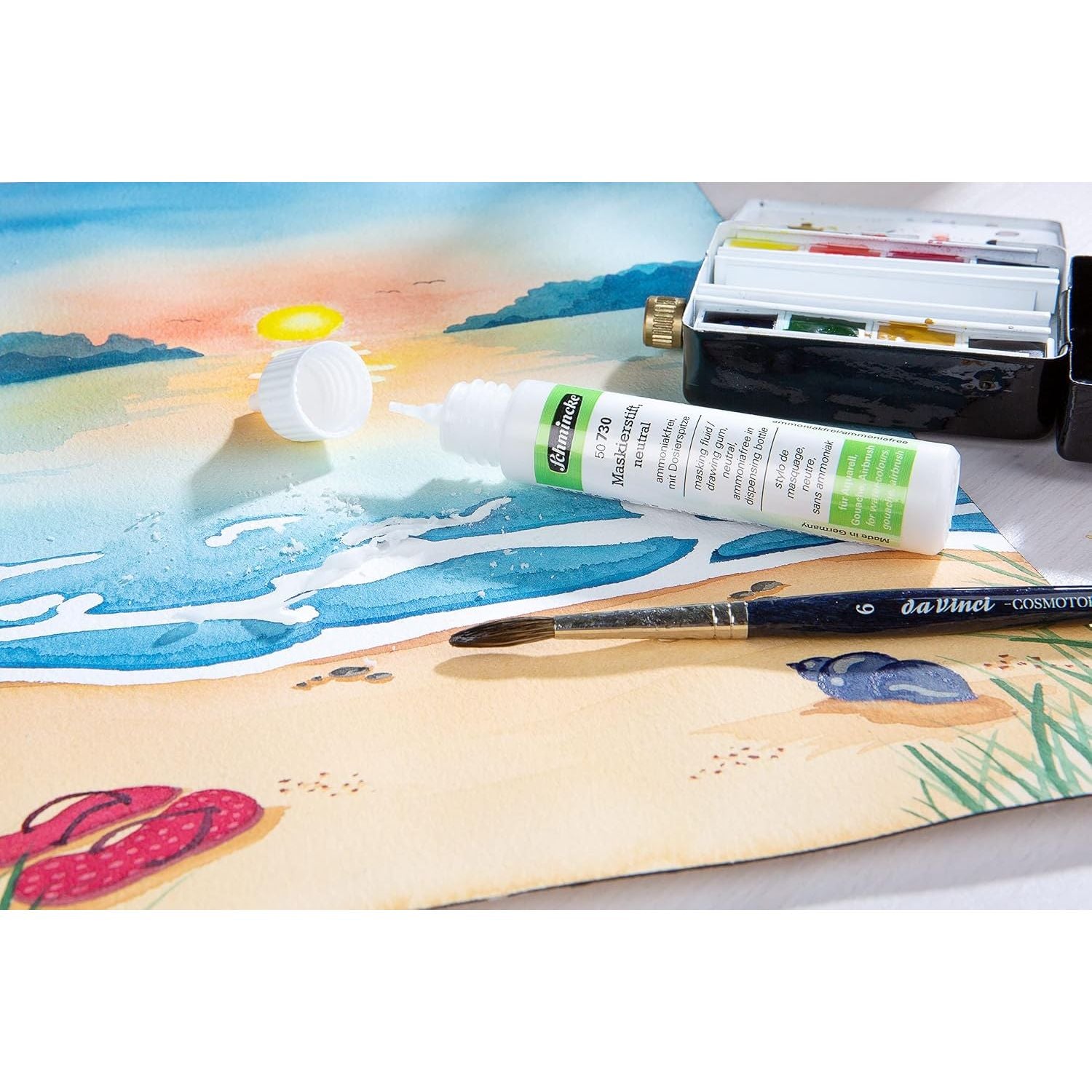NEW Schmincke Watercolour, Gouache & Airbrush Medium Neutral Masking Liquid Drawing Gum 25ml - Nozzle Tube NEW Schmincke Watercolour, Gouache & Airbrush Medium Neutral Masking Liquid Drawing Gum 25ml - Nozzle Tube