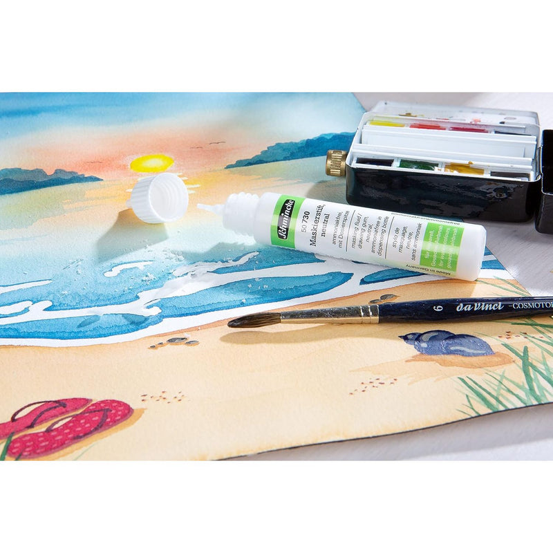 NEW Schmincke Watercolour, Gouache & Airbrush Medium Neutral Masking Liquid Drawing Gum 25ml -  Nozzle Tube