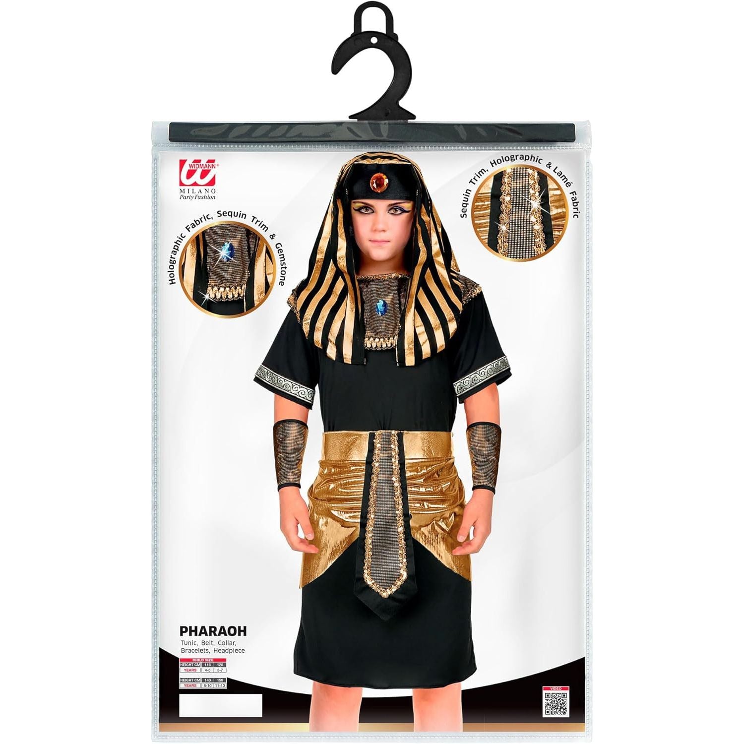 NEW W WIDMANN MILANO Party Fashion Kids Costume Pharaoh NEW W WIDMANN MILANO Party Fashion Kids Costume Pharaoh