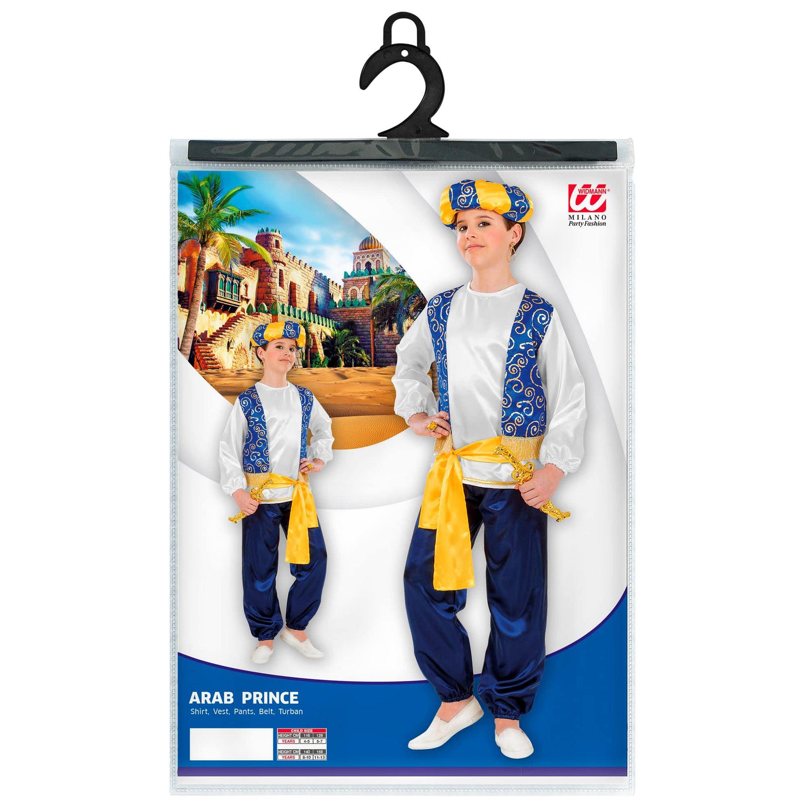 NEW W WIDMANN MILANO Party Fashion Kids Costume Arab Prince NEW W WIDMANN MILANO Party Fashion Kids Costume Arab Prince