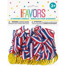 Unique Party Favor Gold Winner Medals with Lanyard - Pack of 24