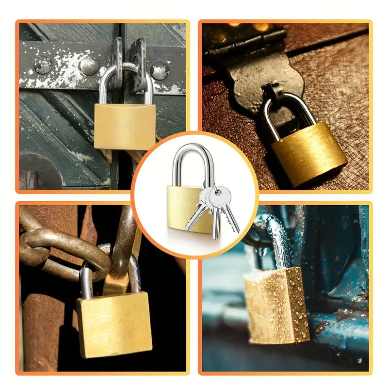 Pad Lock Library HOSI 50mm Solid Brass Padlock with Keys – Istiklal Library