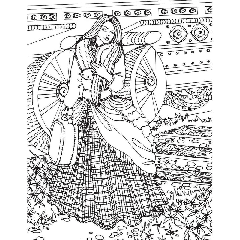 Dreamland Publications Victorian Fashion Adult Coloring Book - 30 Sheets