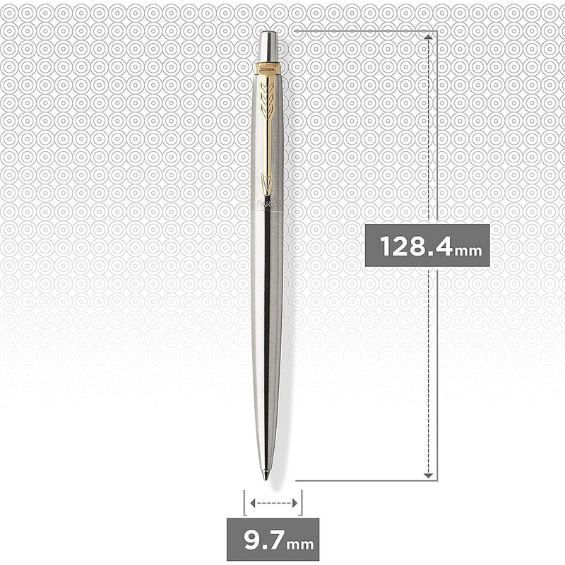 NEW Parker Jotter Stainless Steel with Golden Trim Ballpoint Pen