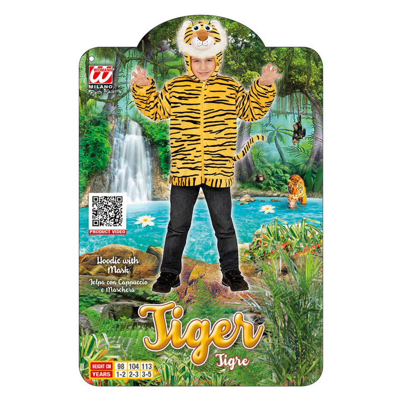 NEW W WIDMANN MILANO Party Fashion Kids Costume Tiger Hoodie with Mask