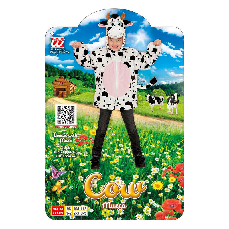 NEW W WIDMANN MILANO Party Fashion Kids Costume Cow Hoodie with Mask