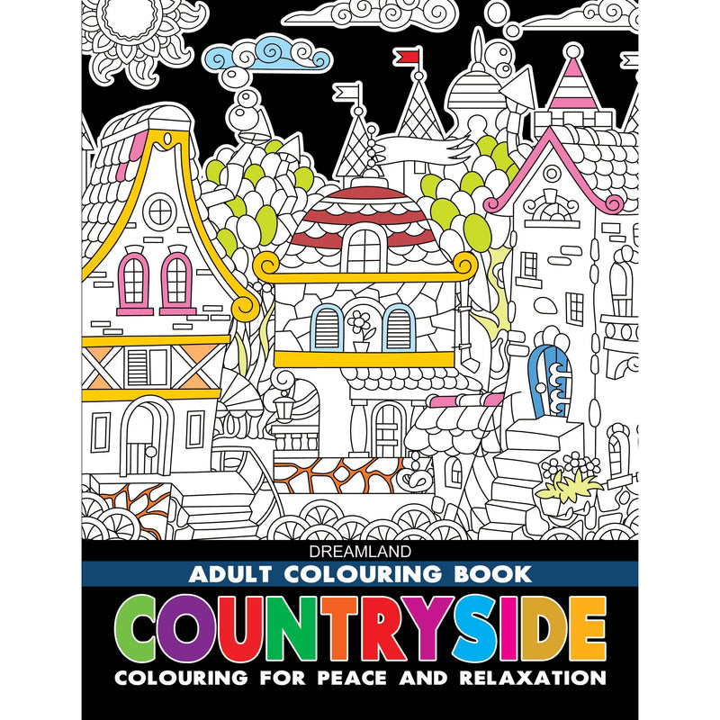 Dreamland Publications Countryside Adult Coloring Book - 30 Sheets