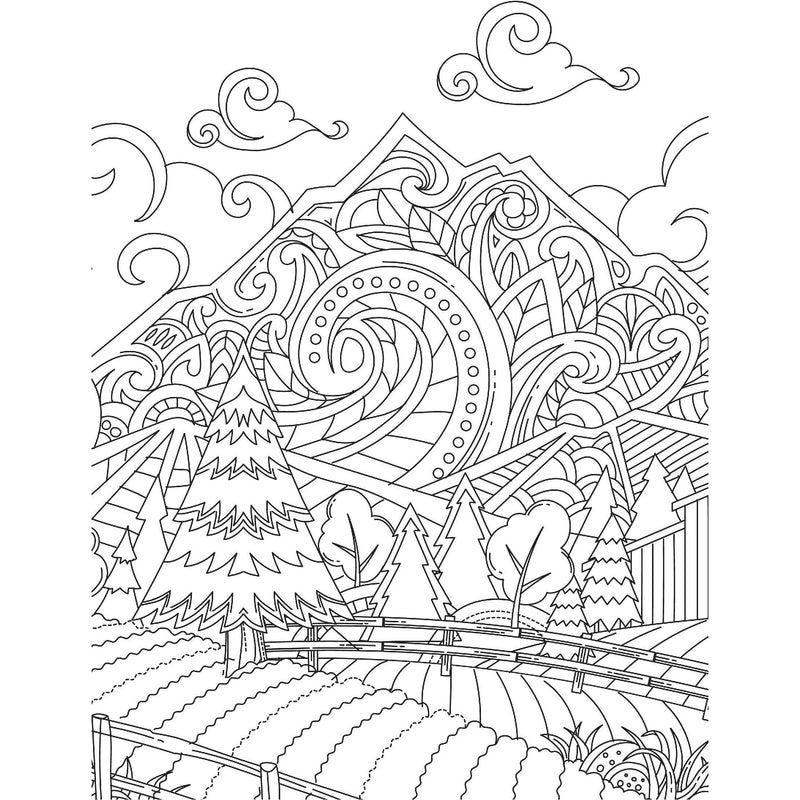Dreamland Publications Countryside Adult Coloring Book - 30 Sheets