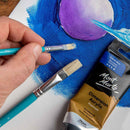 NEW Mont Marte Discovery Hog Bristles Flat Paint Brushes Sizes 1-12