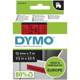 NEW Dymo D1 Tape 12mm x 7m Black on Colored Plastic