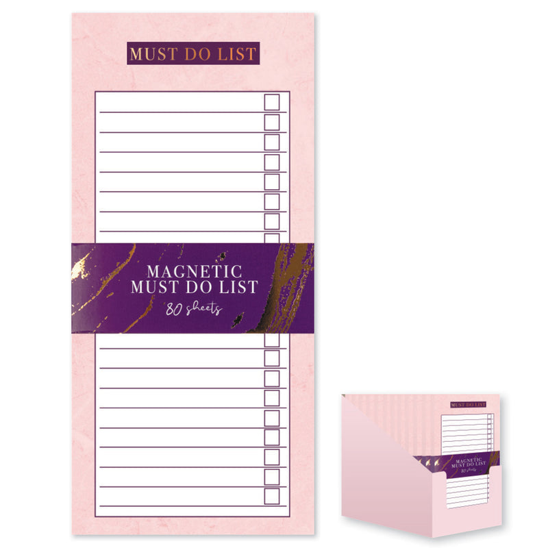 NEW IG Design Magnetic "Must Do List" Lined Notepad 80 Sheets Rose - Pack of 1