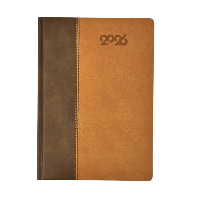 NEW Bassile 2026 Dual Tone Hard Cover Day to Page Diary Arabic/English - A5