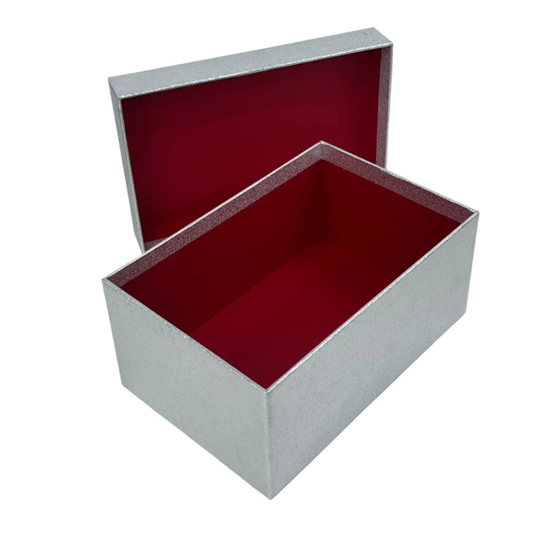 NEW Kairui Rectangular Plain Silver Gift Box with Lid - Assorted Sizes