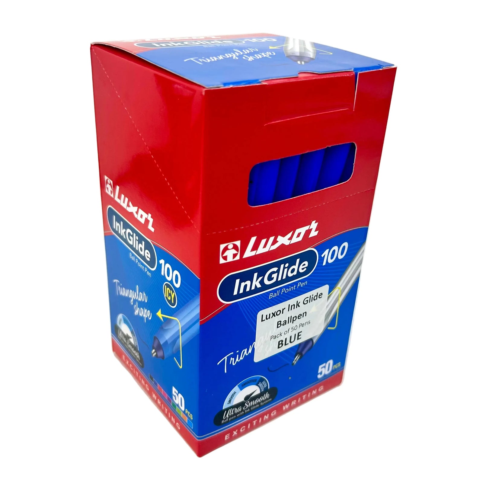 NEW Luxor InkGlide Bulk Ballpoint Pen Med 1.0mm Blue - Box of 50 NEW Luxor InkGlide Bulk Ballpoint Pen Med 1.0mm Blue - Box of 50