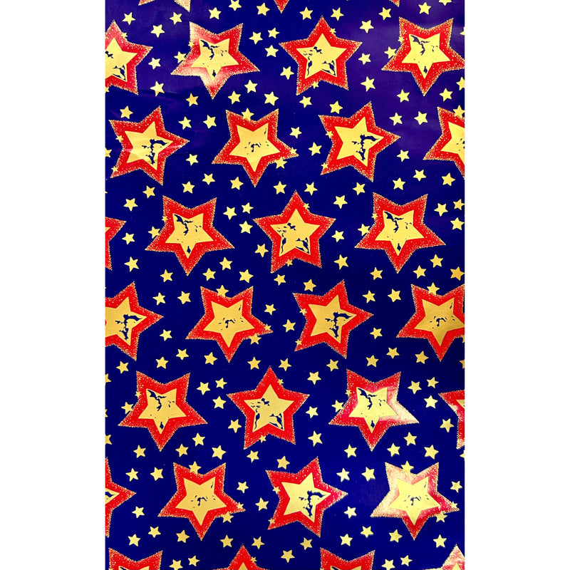 Jung Design Premium Gift Wrap Paper 75x100 cm - Stars Navy & Red