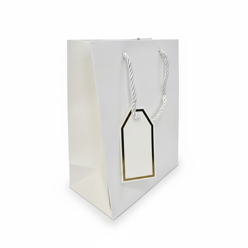 ILC Gift Bag with Handle & Tag - White