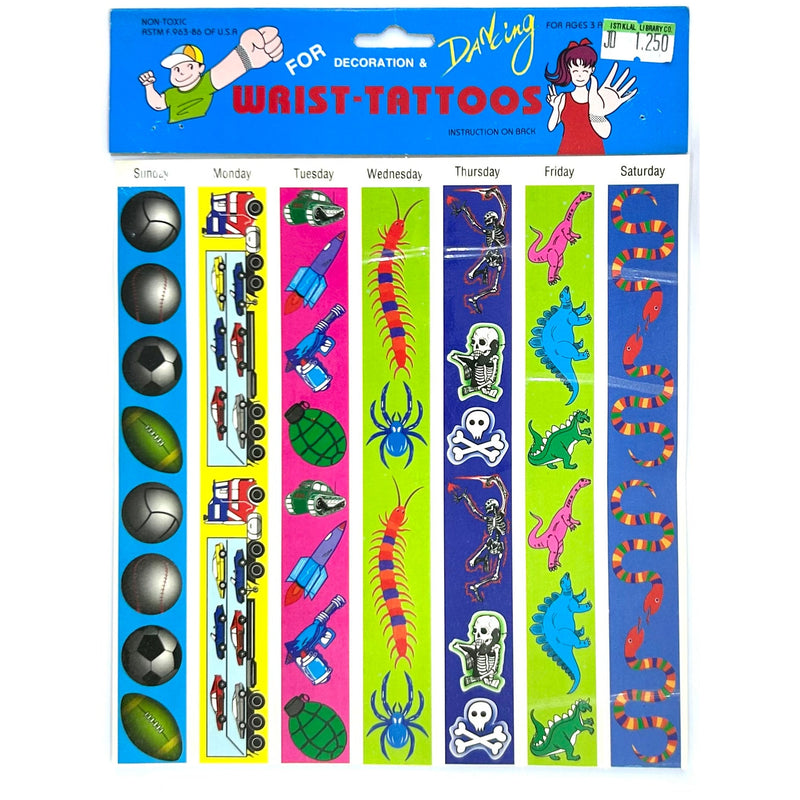 Party Favors Wrist Tattoos Strips - Pack of 7