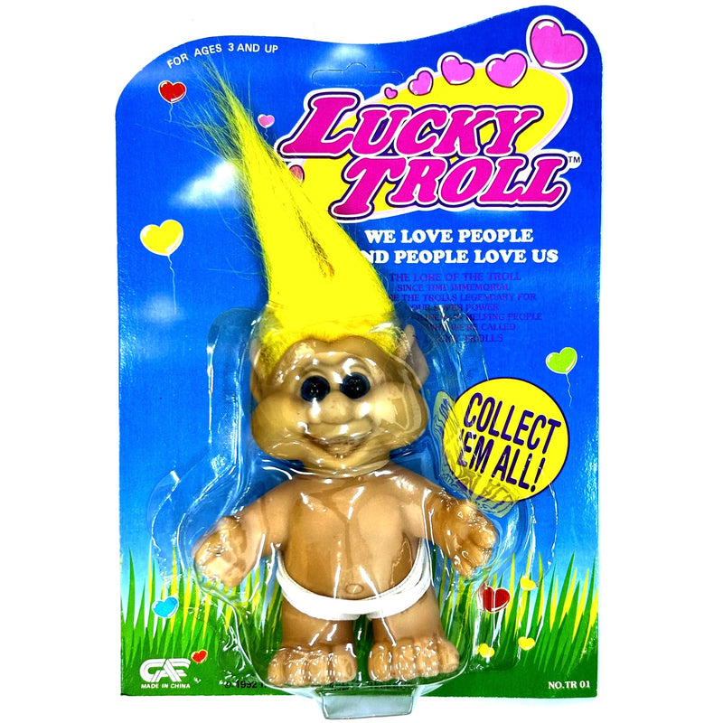 Vintage 1992 Large  Lucky Troll Doll Carded Original Packaging Mint Condition