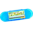 Vintage Plastic Pencil Case Box 19x5.5x2cm - Transparent Blue