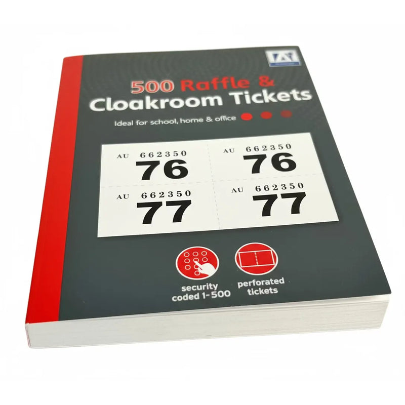 Design Group Raffle & Cloakroom Ticket Book / 1-500
