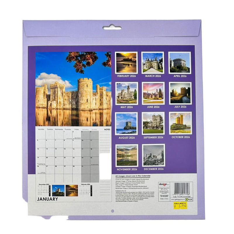 NEW IG Design 2026 Square Wall Calendar with Pictures - Castles