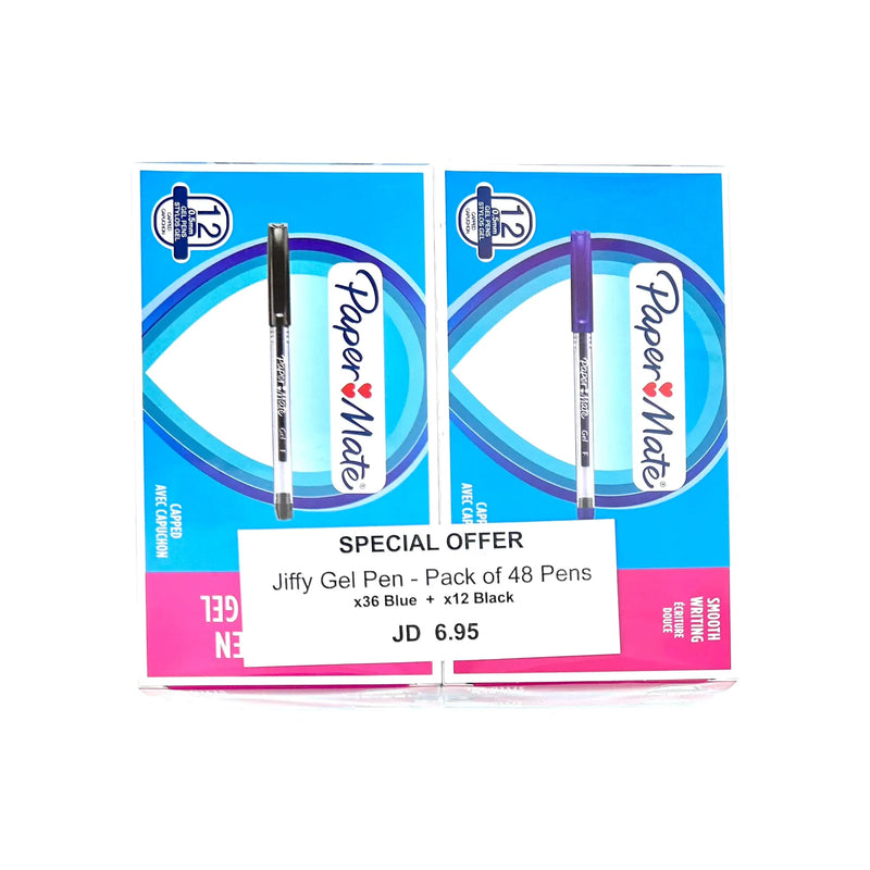 Special Offer Paper Mate Jiffy Capped 0.5mm Needle Point Gel Pen - Pack of 48