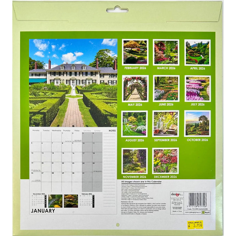 NEW IG Design 2026 Square Wall Calendar with Pictures - Gardens