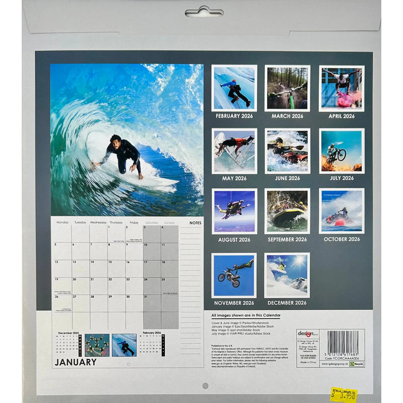 NEW IG Design 2026 Square Wall Calendar with Pictures - Adrenaline