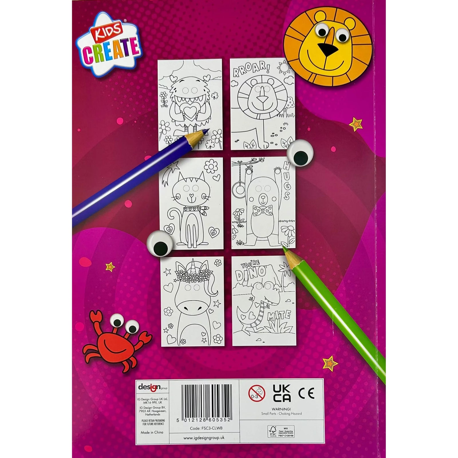 NEW Design Group Wiggly Eyes Coloring Book - 24 Pages NEW Design Group Wiggly Eyes Coloring Book - 24 Pages