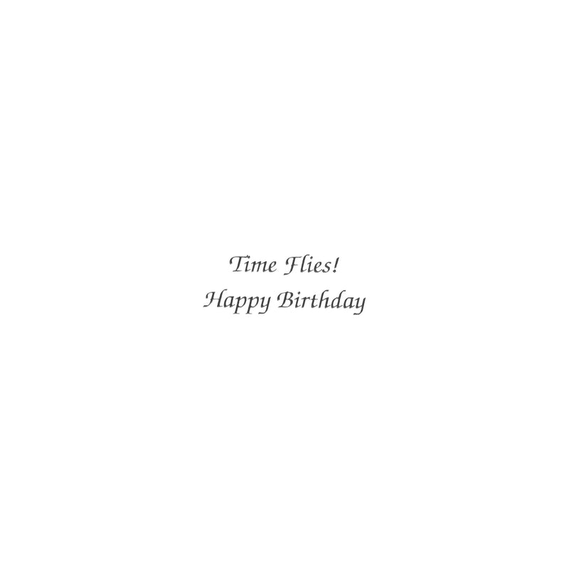 Gift Card Tag "Time Flies! Happy Birthday"  7x9cm - Pack of 1