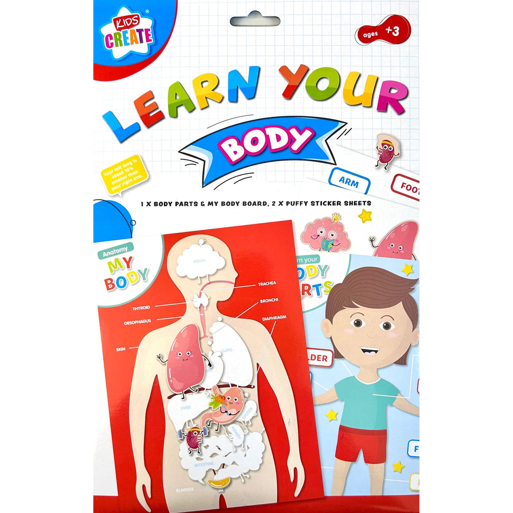 Body Board Sticker NEW IG Design Learn Your Body Body Board & Puffy Sticker Sheets - A4 ...