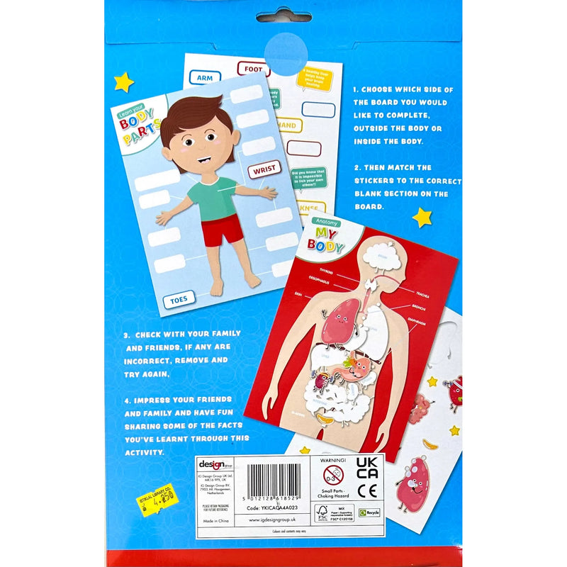 Body Board Sticker NEW IG Design Learn Your Body Body Board & Puffy Sticker Sheets - A4 ...