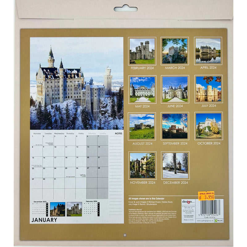 IG Design 2024 Square Wall Calendar with Pictures - Castles
