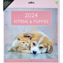 IG Design 2024 Square Wall Calendar with Pictures - Kittens & Puppies