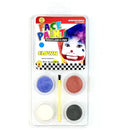 Face Paint Kit 4 Colors + Brush with Instructions