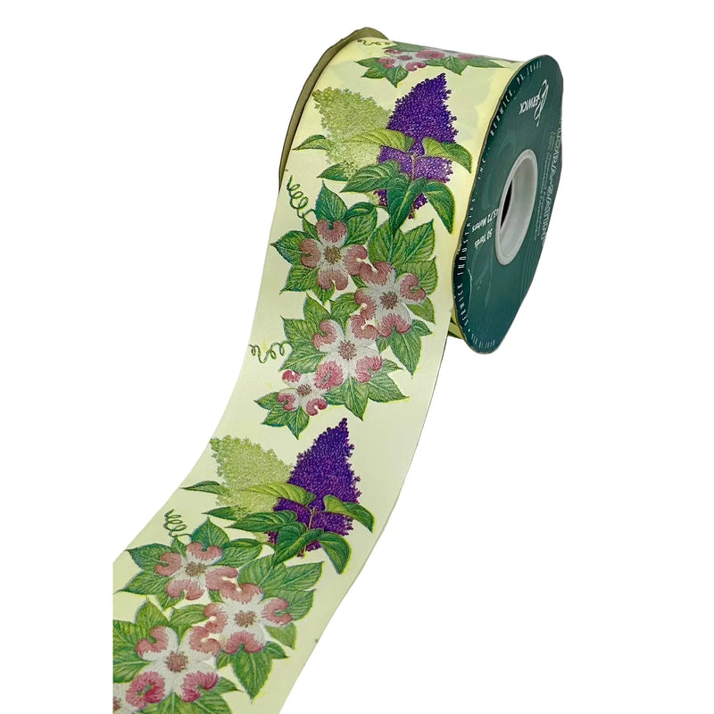 Berwick Flora-Satin Paper Printed Polypropylene Craft Ribbon 7.5cm Wide