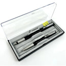 طقم أقلام باركر فكتور أسود ملقط كروم ريشة + جاف
