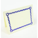 Gift Card Tag Plain Ivory with Simple Royal Blue Border 6x8cm - Pack of 1