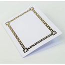 Gift Card Tag Plain White with Simple Gold Border 6x8cm - Pack of 1