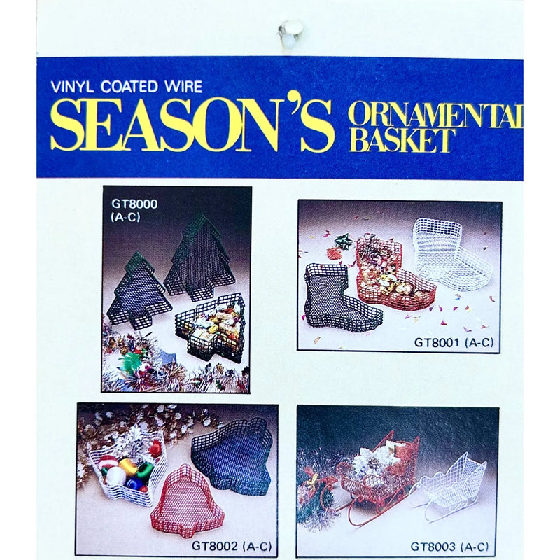 Season's Ornamental Vinyl Coated Wire Craft Basket Set of 3 - Jingle Bells