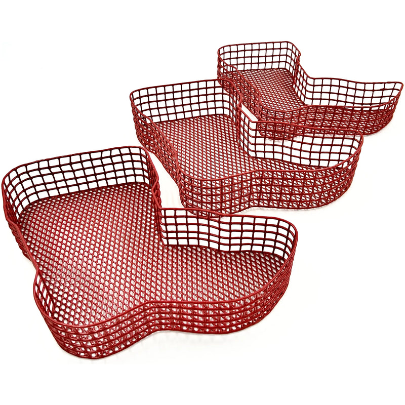 Special Offer Season's Ornamental Vinyl Coated Wire Craft Basket Set of 3 - Christmas Stockings