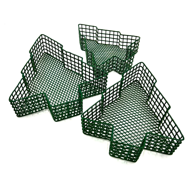 Special Offer Season's Ornamental Vinyl Coated Wire Craft Basket Set of 3 - Christmas Tree