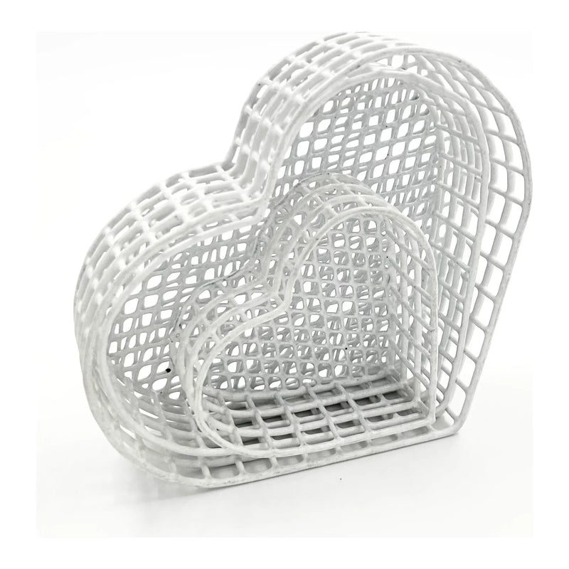 Special Offer Season's Ornamental Vinyl Coated Wire Craft Basket Medium Size Set of 3 - Heart
